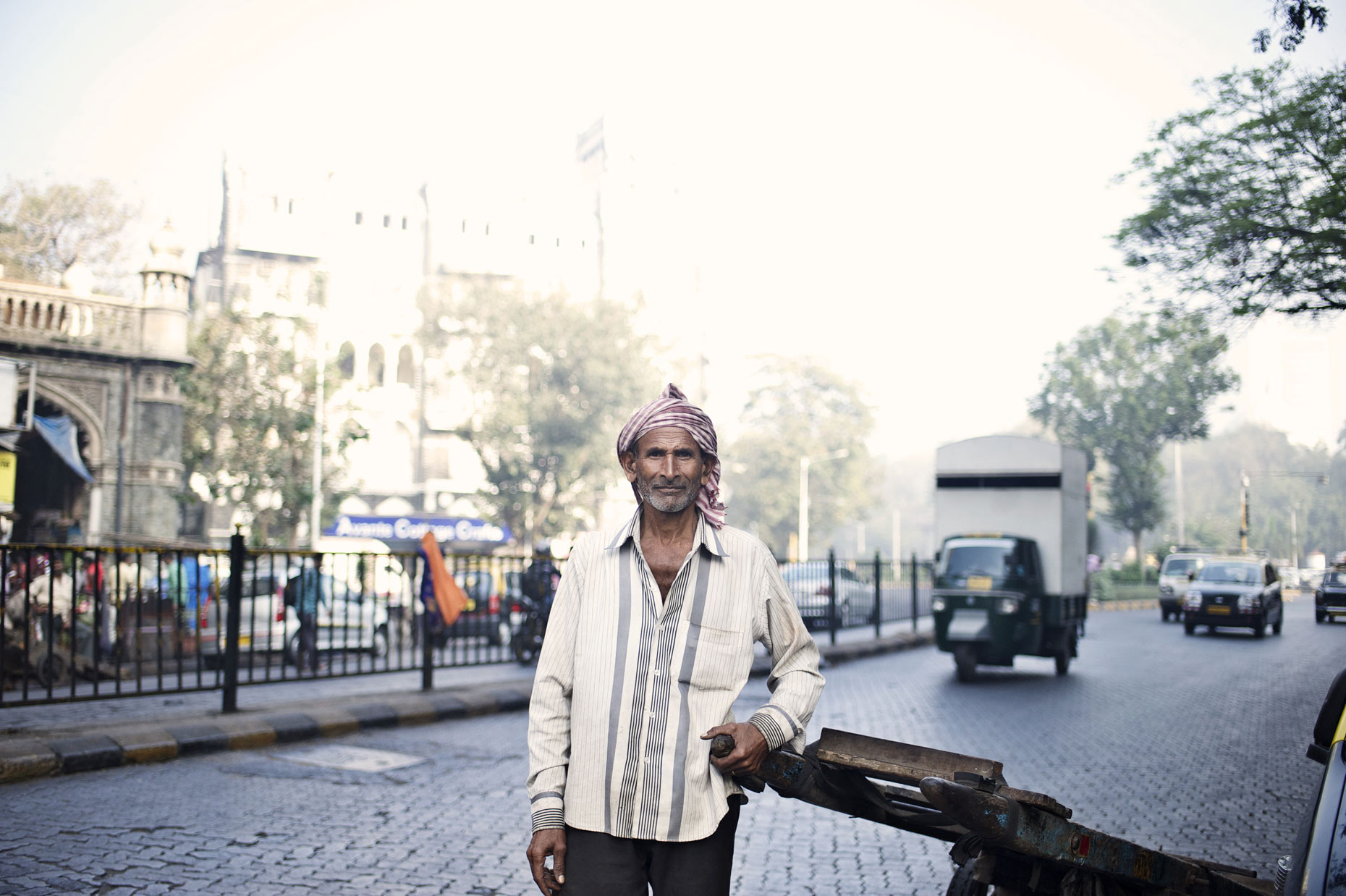 Portrait of a Dabbawala in Mumbai